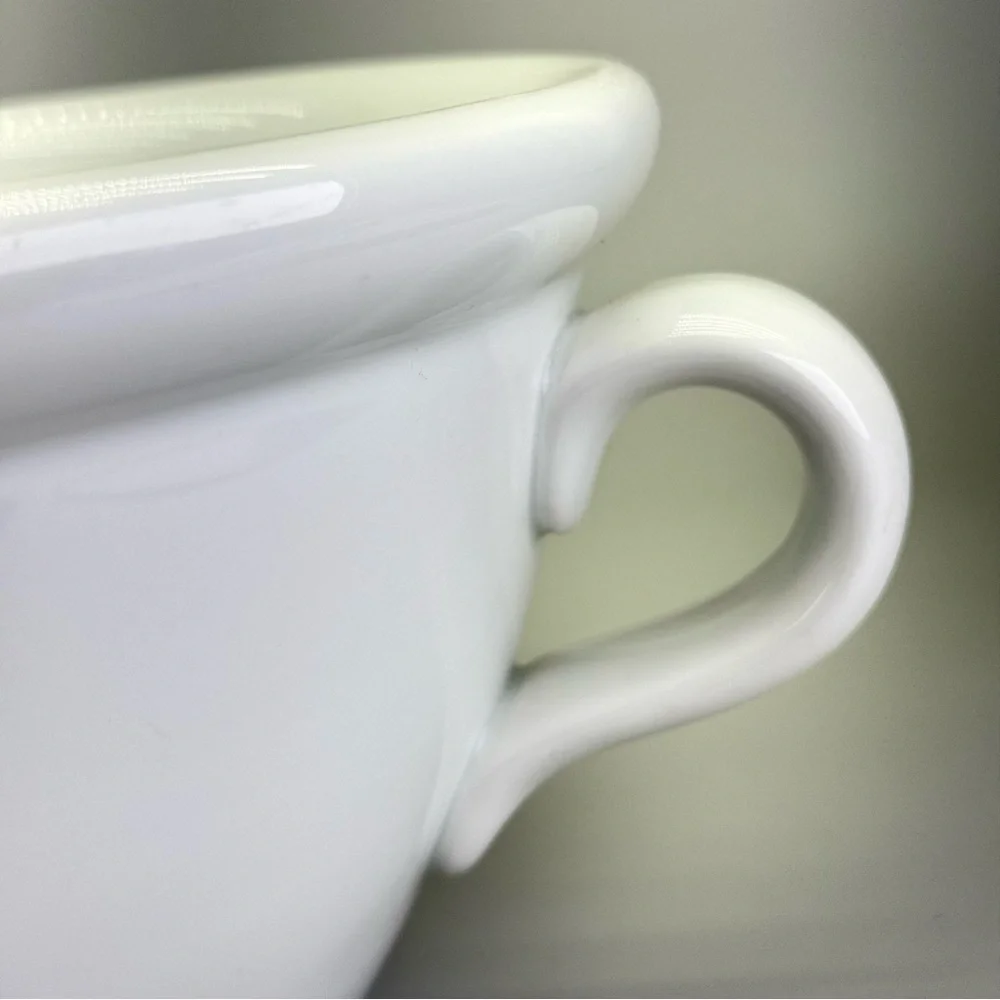 H & C Chodau Czechoslovakia White Soup Tureen with Handles